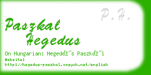 paszkal hegedus business card